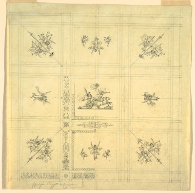 Drawing, Ceiling Decoration, Victory in a Chariot, Palazzo Quirinale, Rome by Unknown